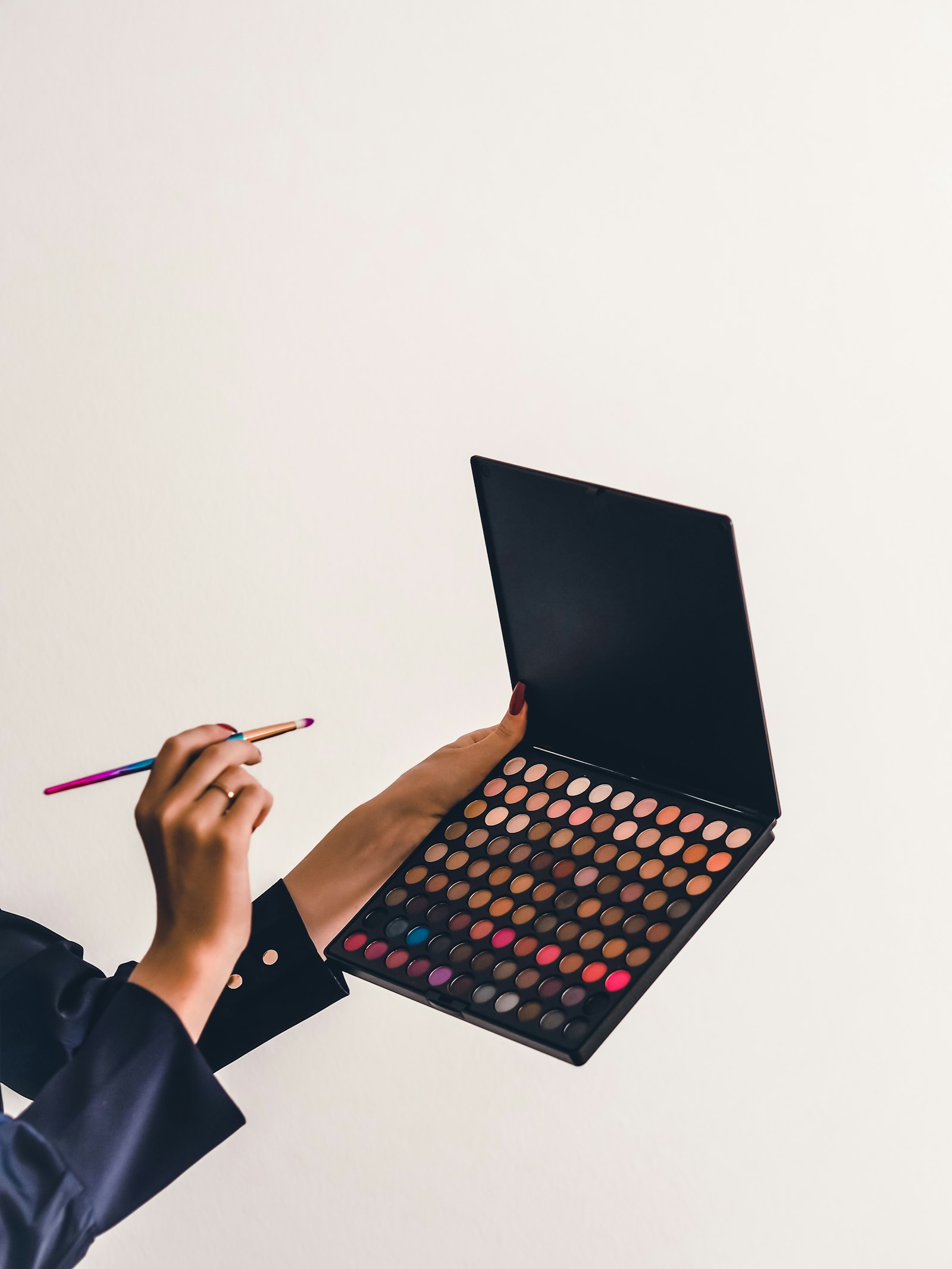 Artist selecting shades from a palette